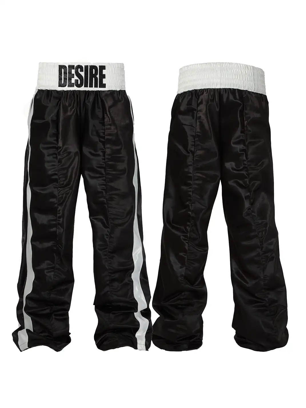 SEXXDEVIL | Rhinestone Letter Pleated Long Pants