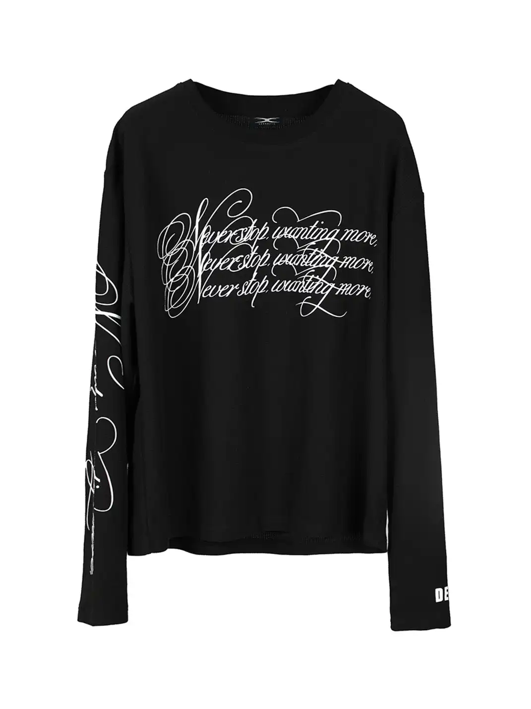 SEXXDEVIL | Script Slogan Embroidered Long Sleeve T-shirt