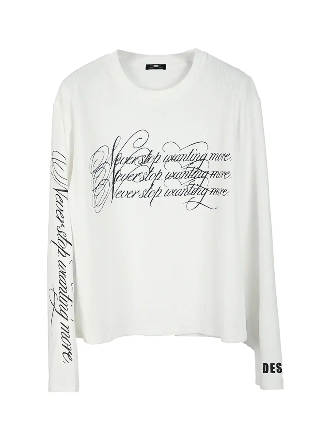 SEXXDEVIL | Script Slogan Embroidered Long Sleeve T-shirt