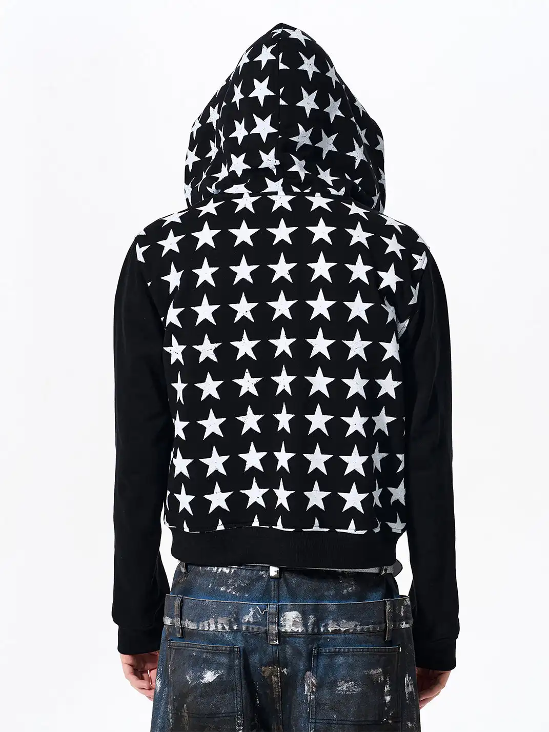 Fourth3ex | Star Print Hooded Sweatshirt Jacket