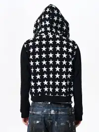Fourth3ex | Star Print Hooded Sweatshirt Jacket