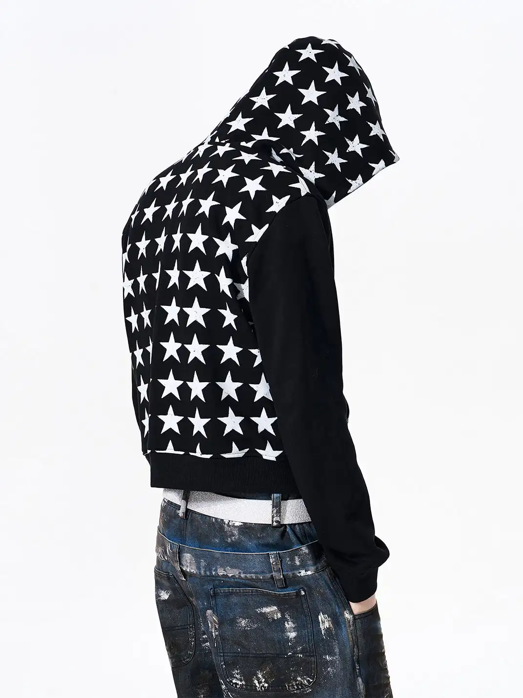 Fourth3ex | Star Print Hooded Sweatshirt Jacket
