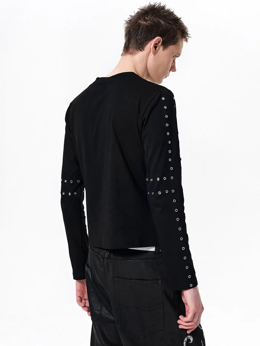 Fourth3ex | Cross Grommet Long Sleeve T-shirt