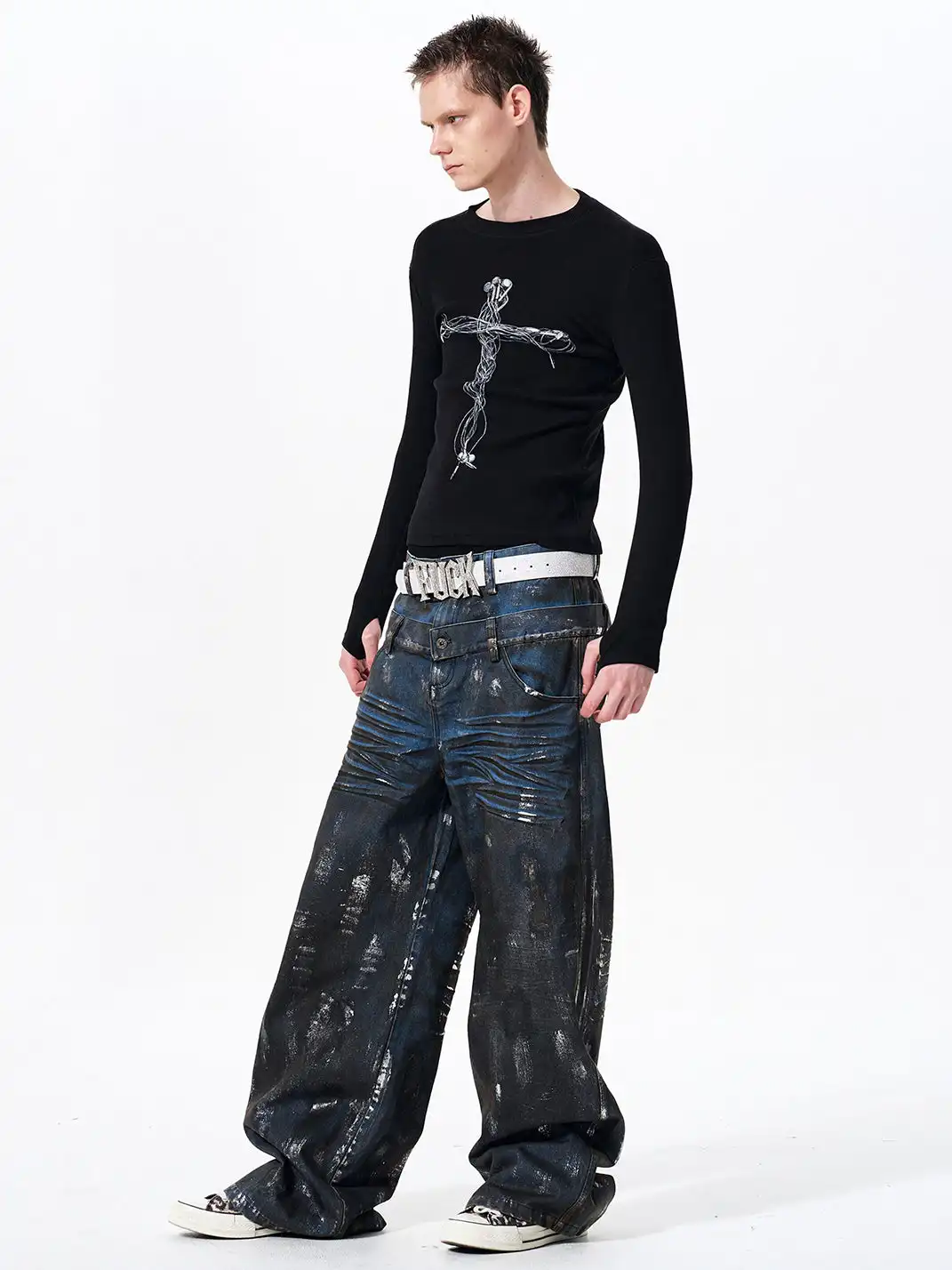 Fourth3ex | Headphone Cross Print Base Tee