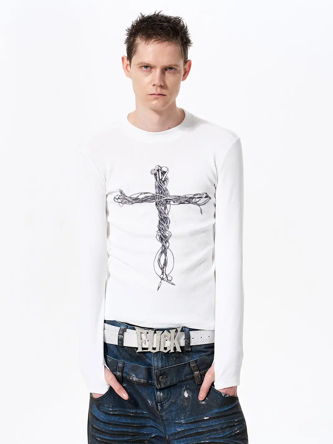 Fourth3ex | Headphone Cross Print Base Tee
