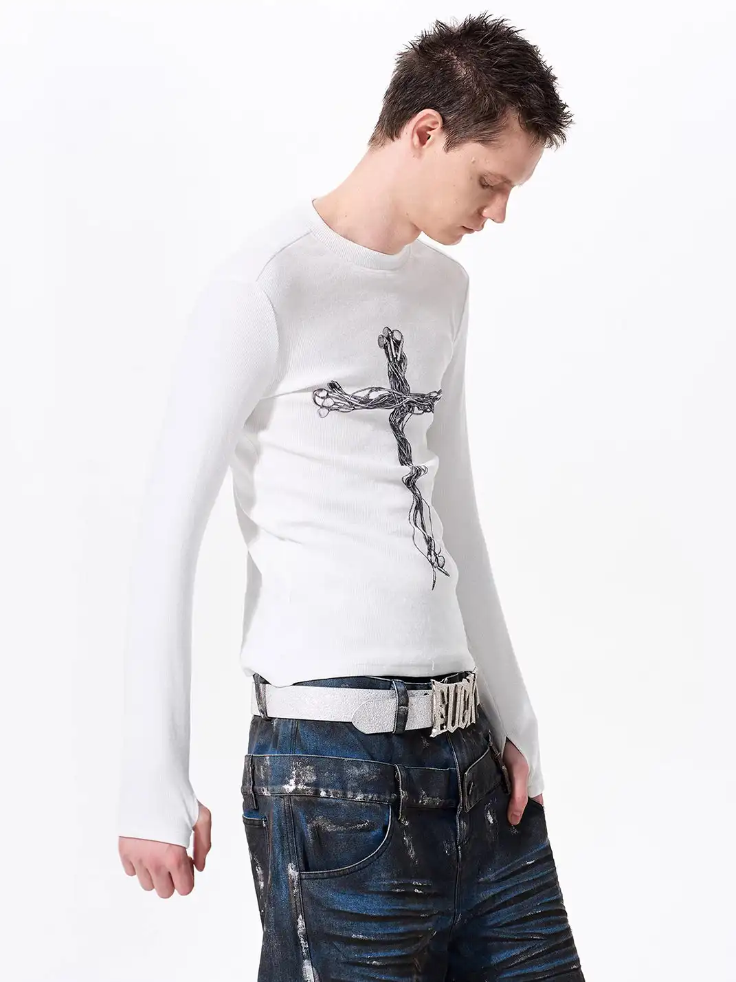 Fourth3ex | Headphone Cross Print Base Tee