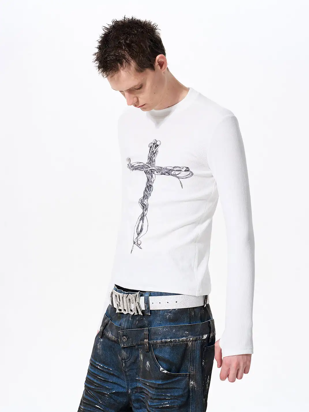 Fourth3ex | Headphone Cross Print Base Tee
