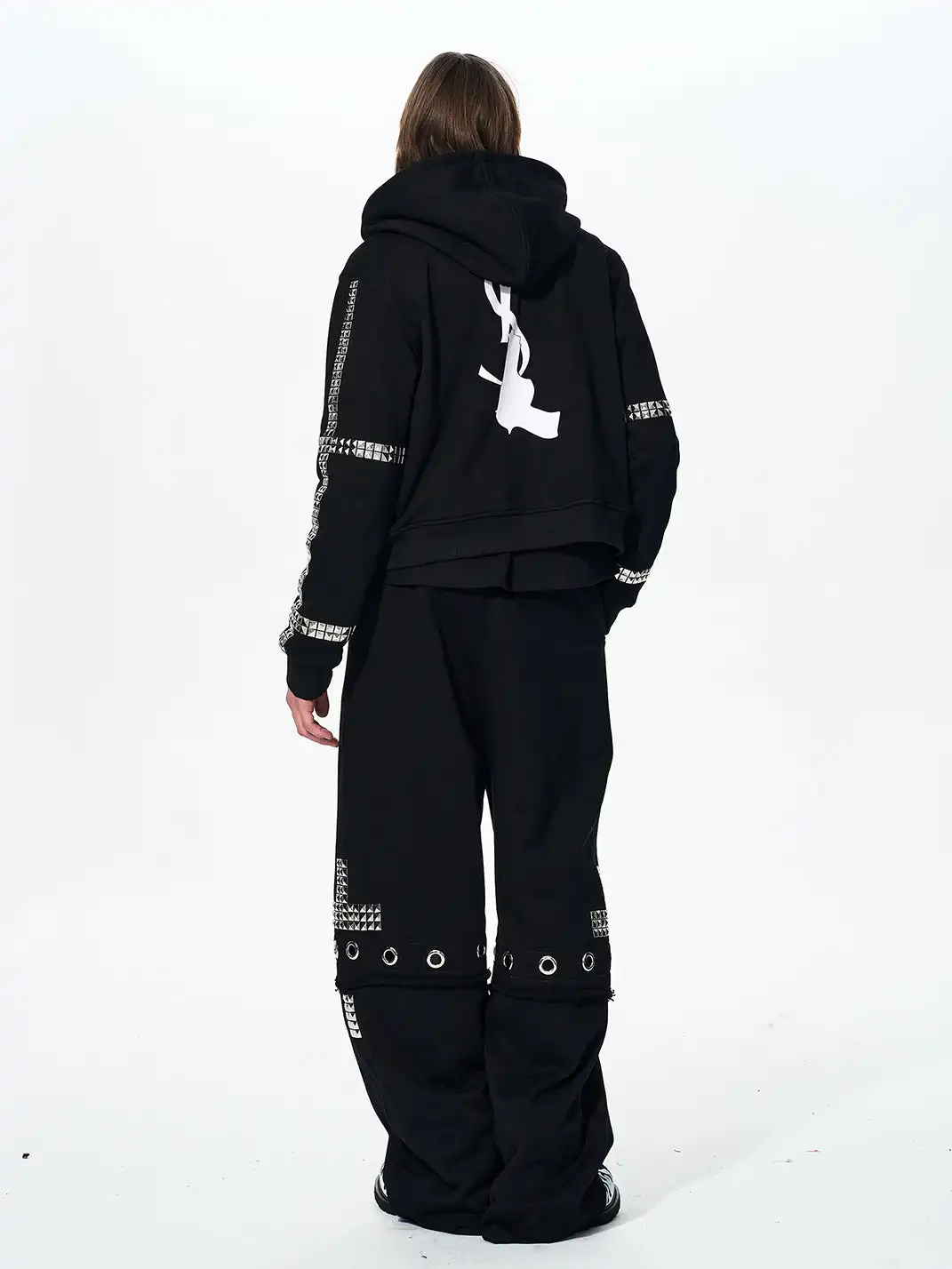 Fourth3ex | Cross Studded Double-Layer Sweatpants