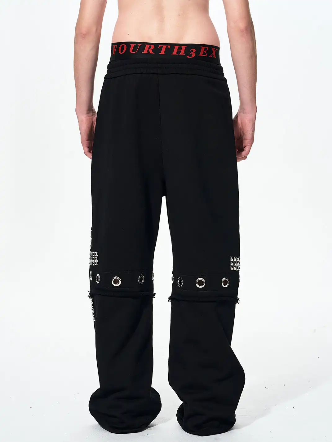 Fourth3ex | Cross Studded Double-Layer Sweatpants