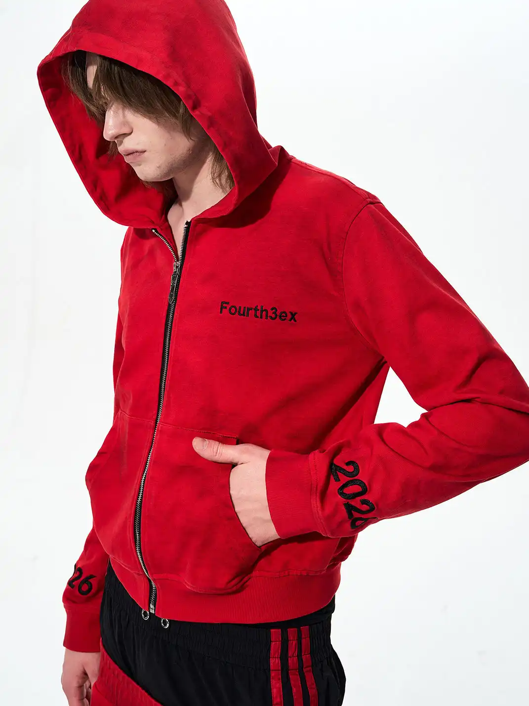 Fourth3ex | Slogan Red Hoodie