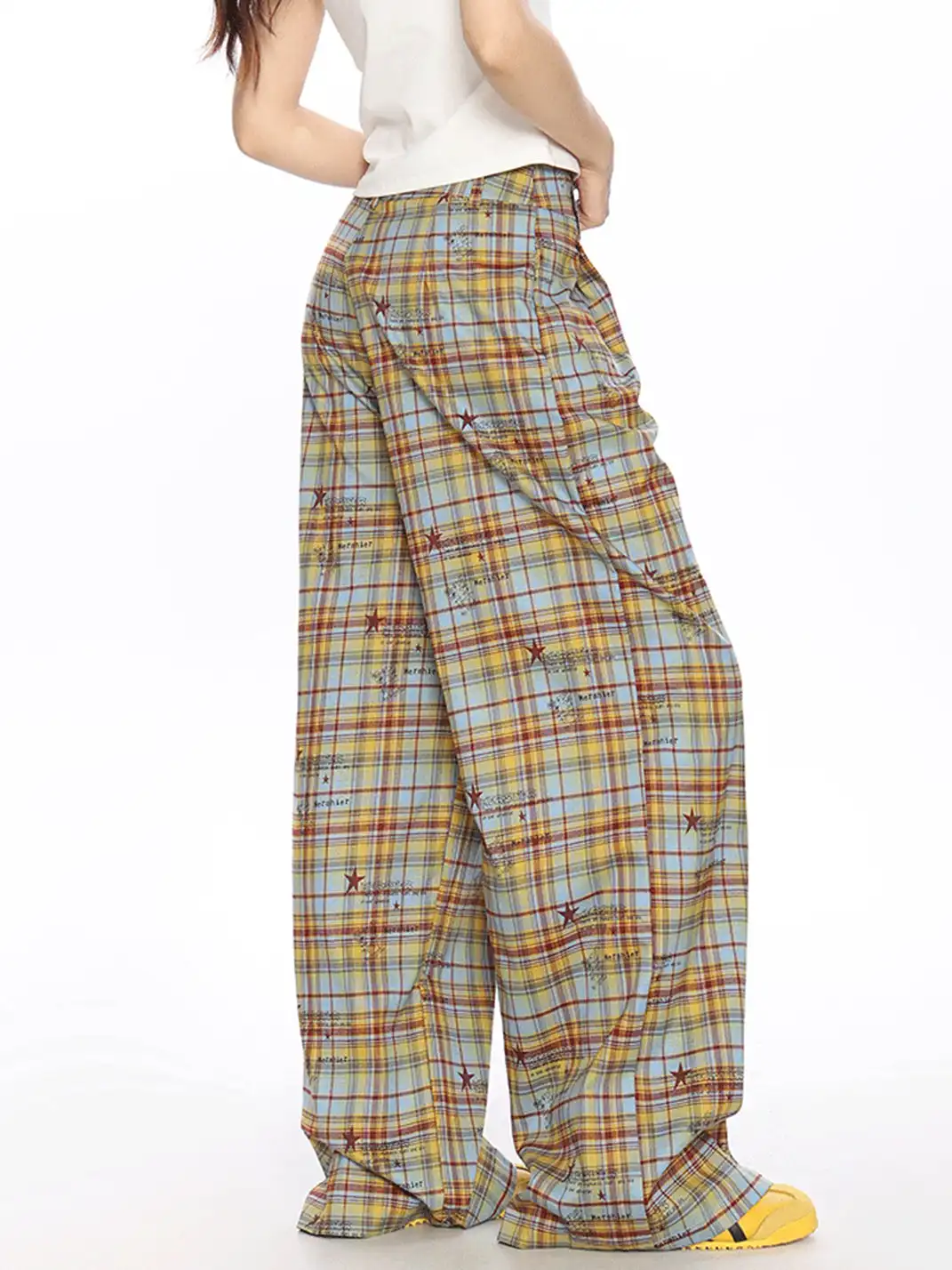 BIGGOLD | Plaid & Striped Wide-Leg Trousers