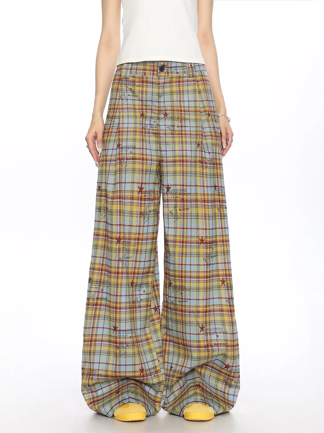BIGGOLD | Plaid & Striped Wide-Leg Trousers