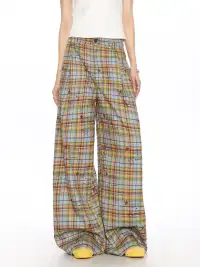 BIGGOLD | Plaid & Striped Wide-Leg Trousers
