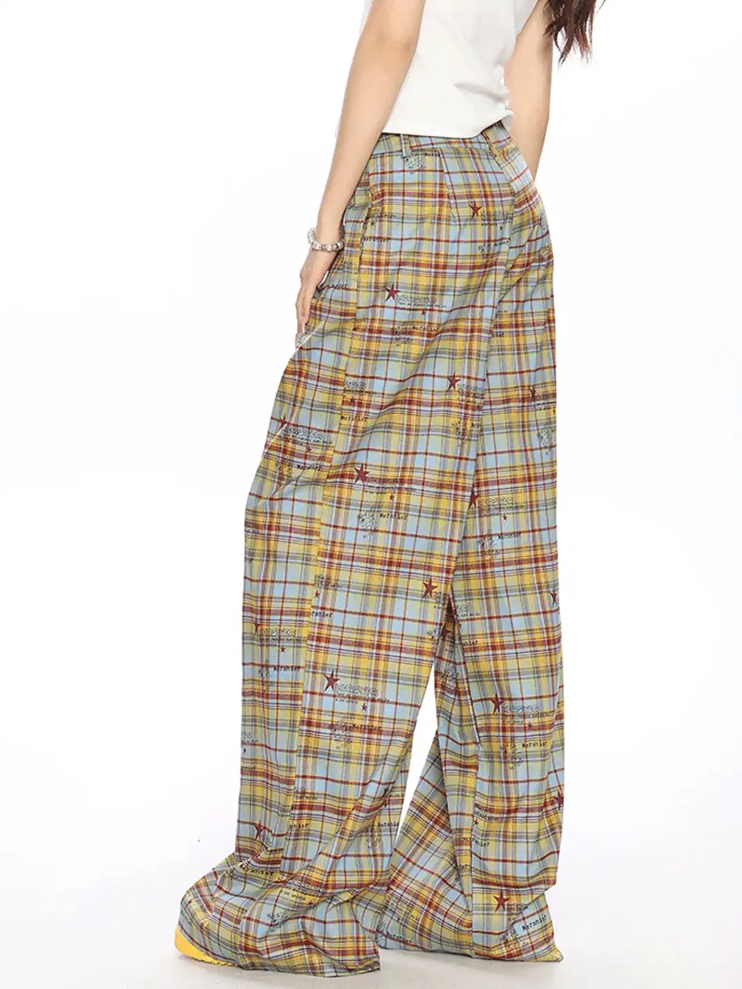 BIGGOLD | Plaid & Striped Wide-Leg Trousers