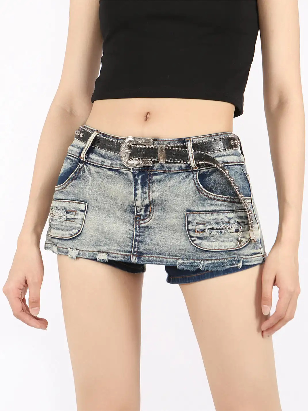 BIGGOLD | Distressed Denim Culottes