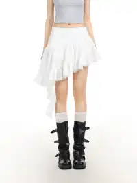 BIGGOLD | Asymmetrical Lace Trim Skirt