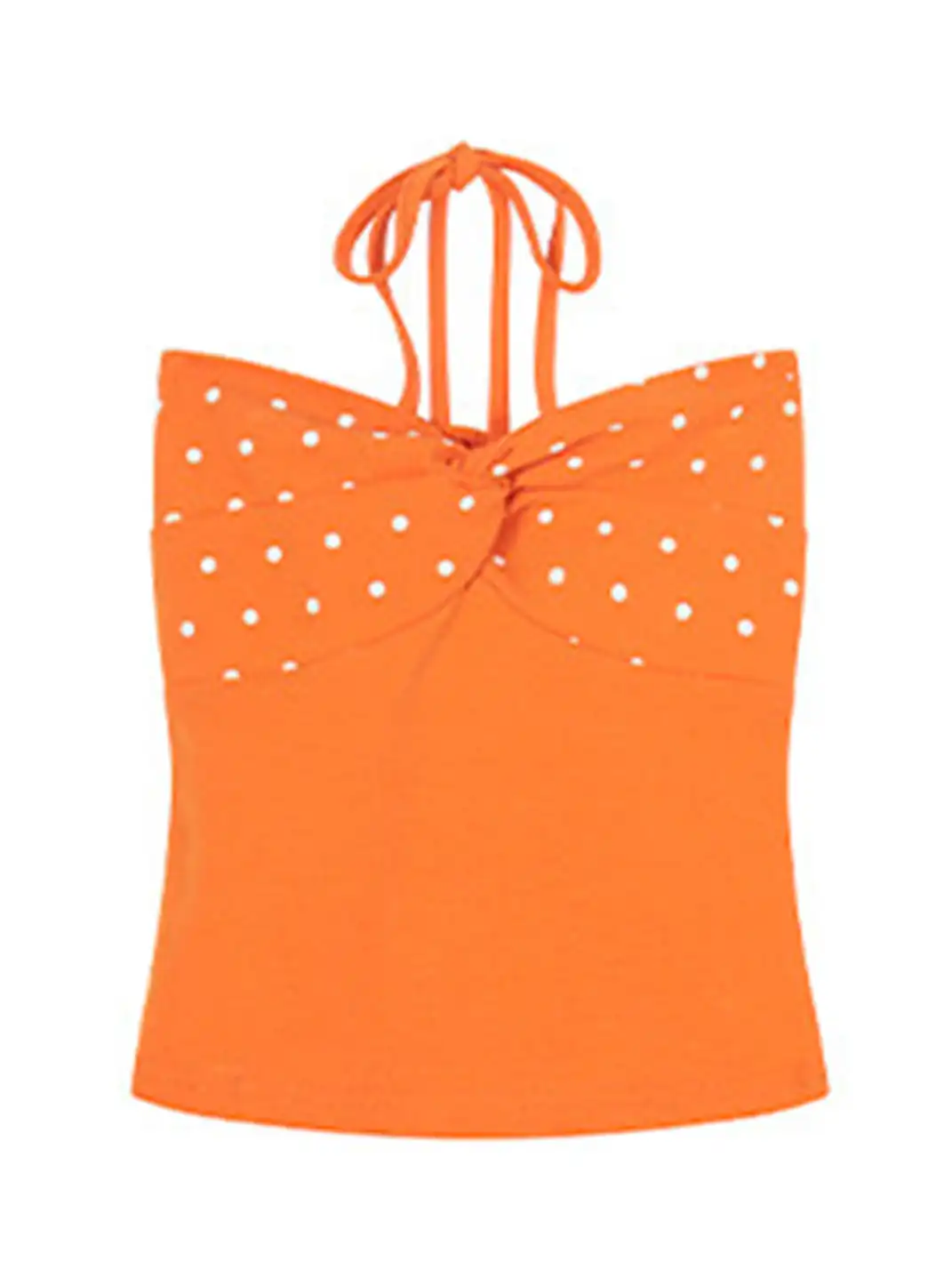 BIGGOLD | Polka Dot Halter Tie-Up Bandeau Halter Top
