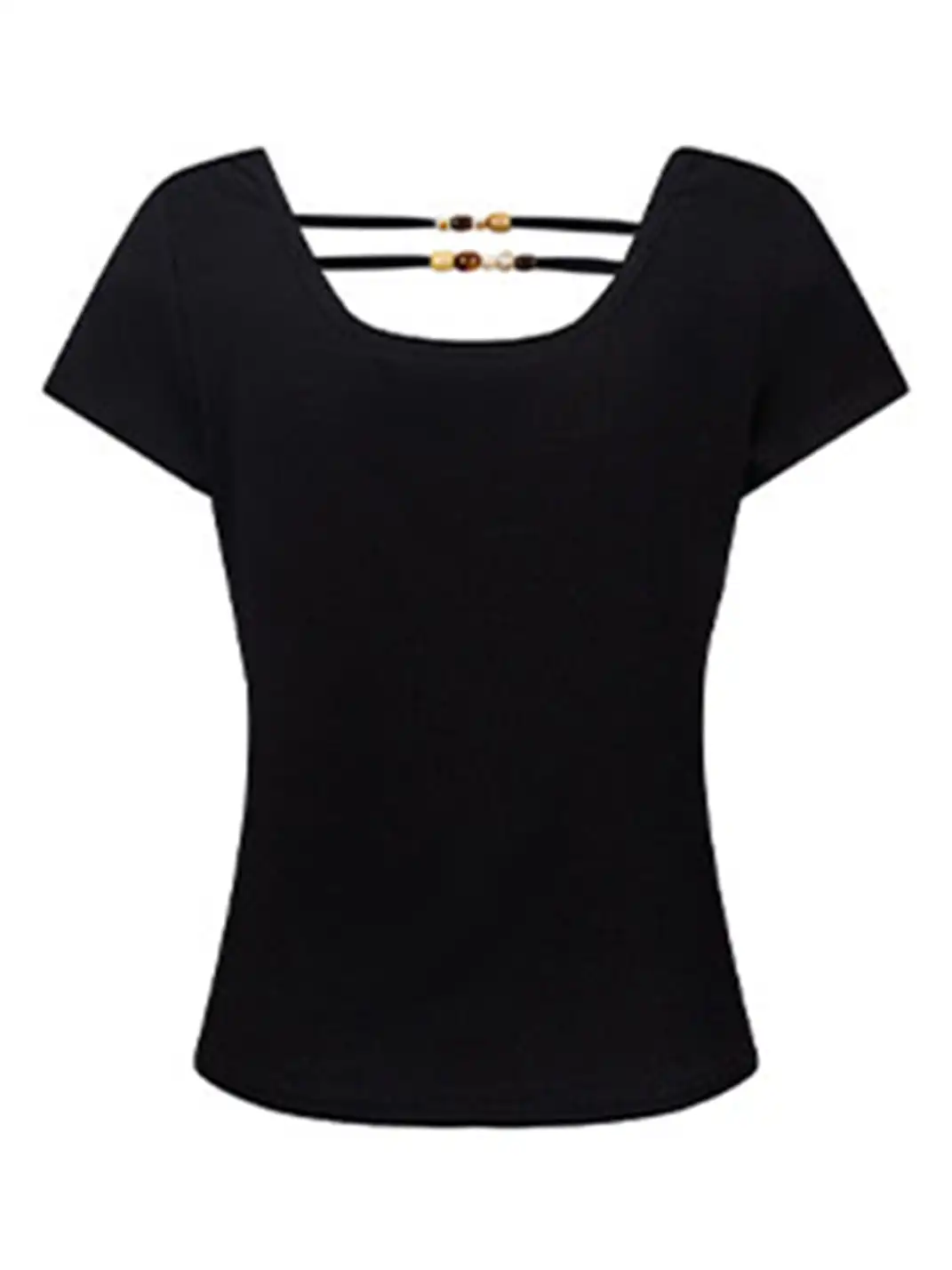BIGGOLD | Draped Neck Backless T-Shirt
