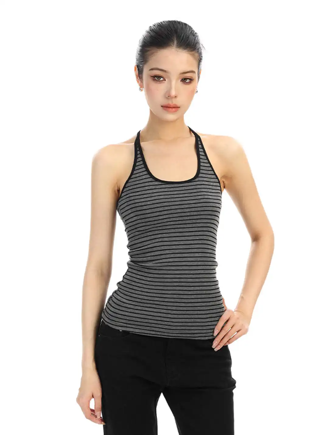 BIGGOLD | Striped U-Neck Camisole Top