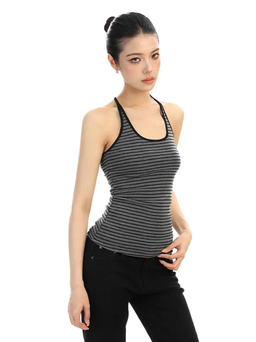 BIGGOLD | Striped U-Neck Camisole Top