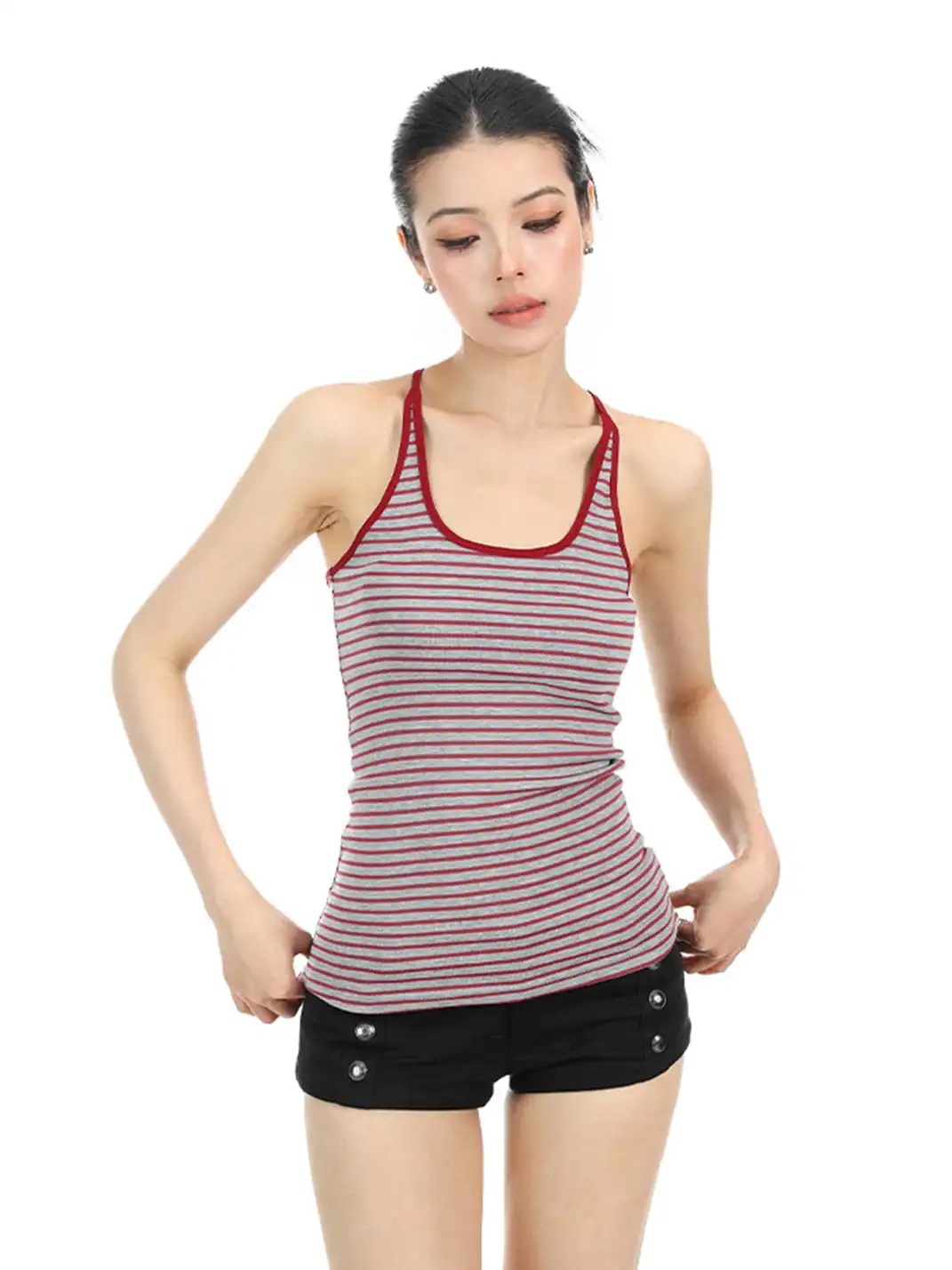 BIGGOLD | Striped U-Neck Camisole Top