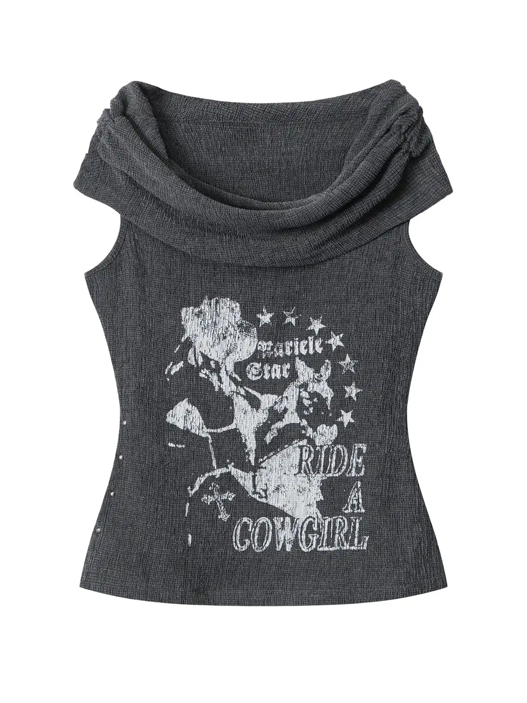 BIGGOLD | Vintage Graffiti Off-Shoulder T-Shirt