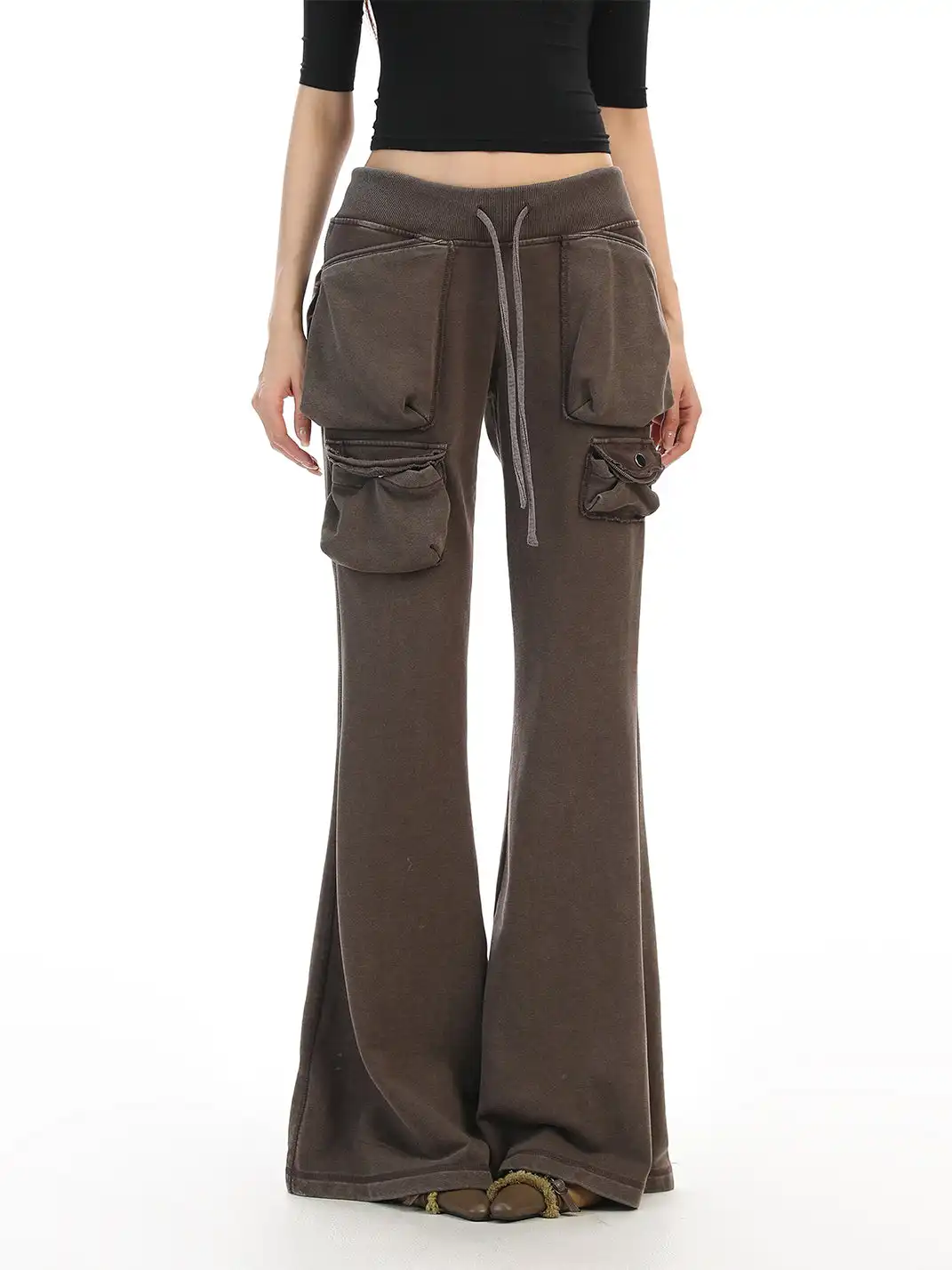 BIGGOLD | Multi-Pocket Slightly Flared Sweatpants