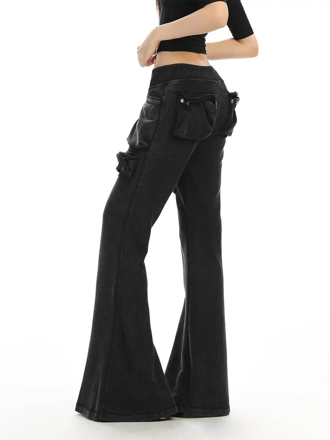 BIGGOLD | Multi-Pocket Slightly Flared Sweatpants