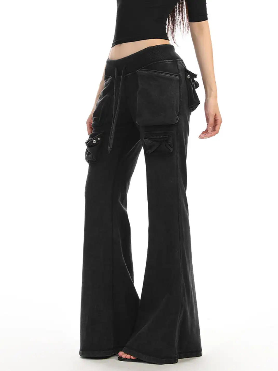 BIGGOLD | Multi-Pocket Slightly Flared Sweatpants