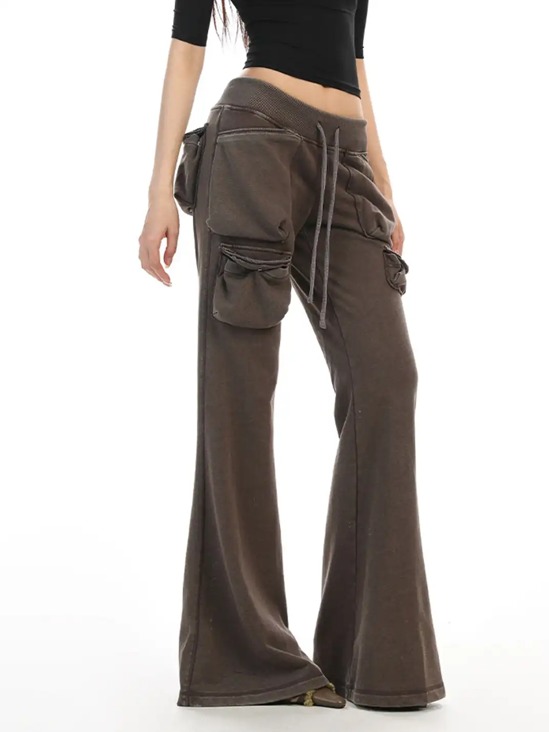 BIGGOLD | Multi-Pocket Slightly Flared Sweatpants