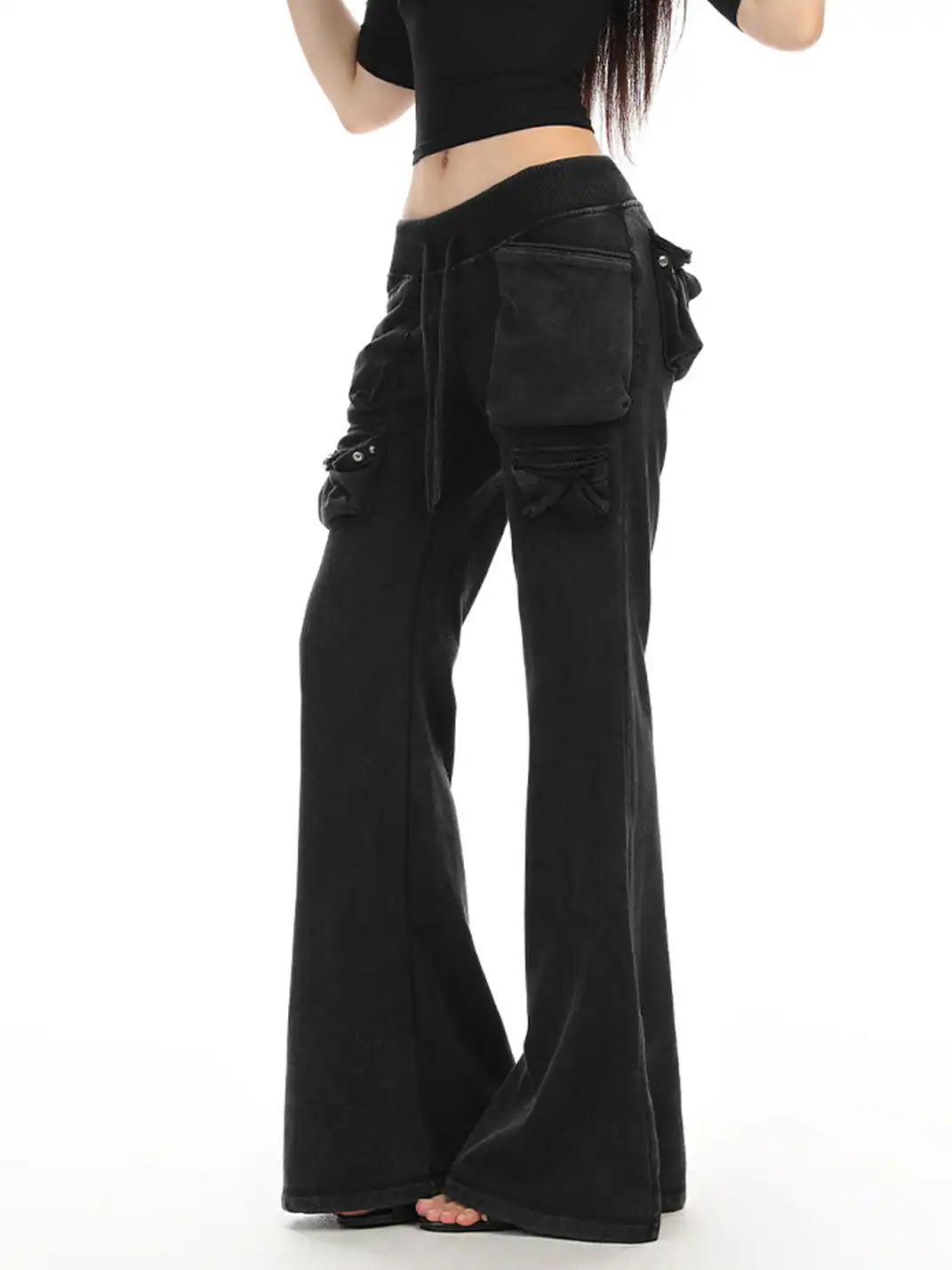 BIGGOLD | Multi-Pocket Slightly Flared Sweatpants
