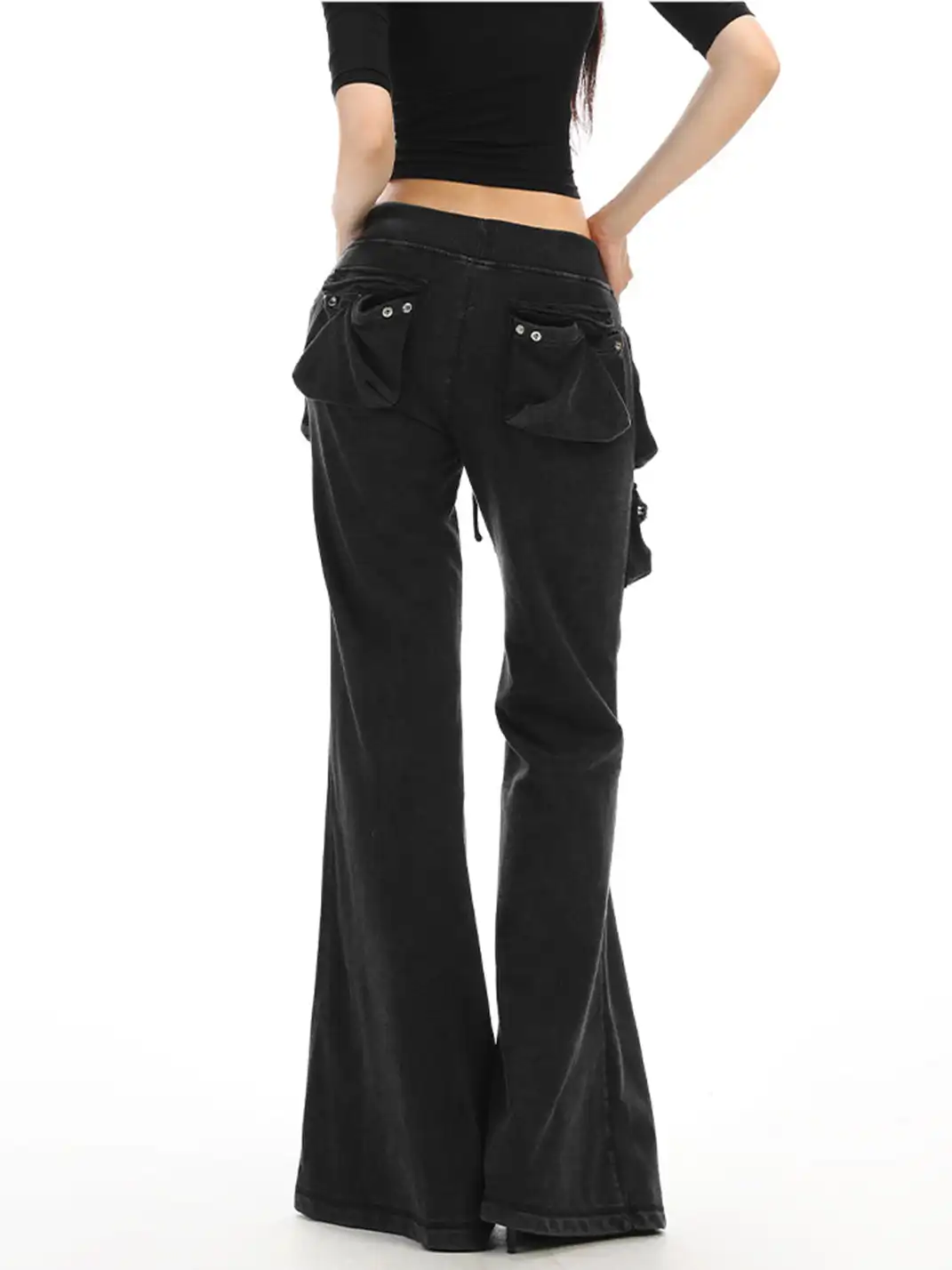 BIGGOLD | Multi-Pocket Slightly Flared Sweatpants