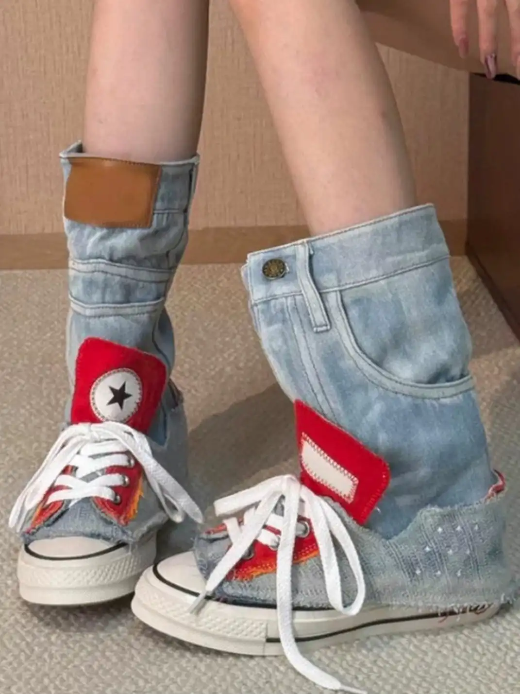 Jpoetry | High-Top Denim Canvas Shoes