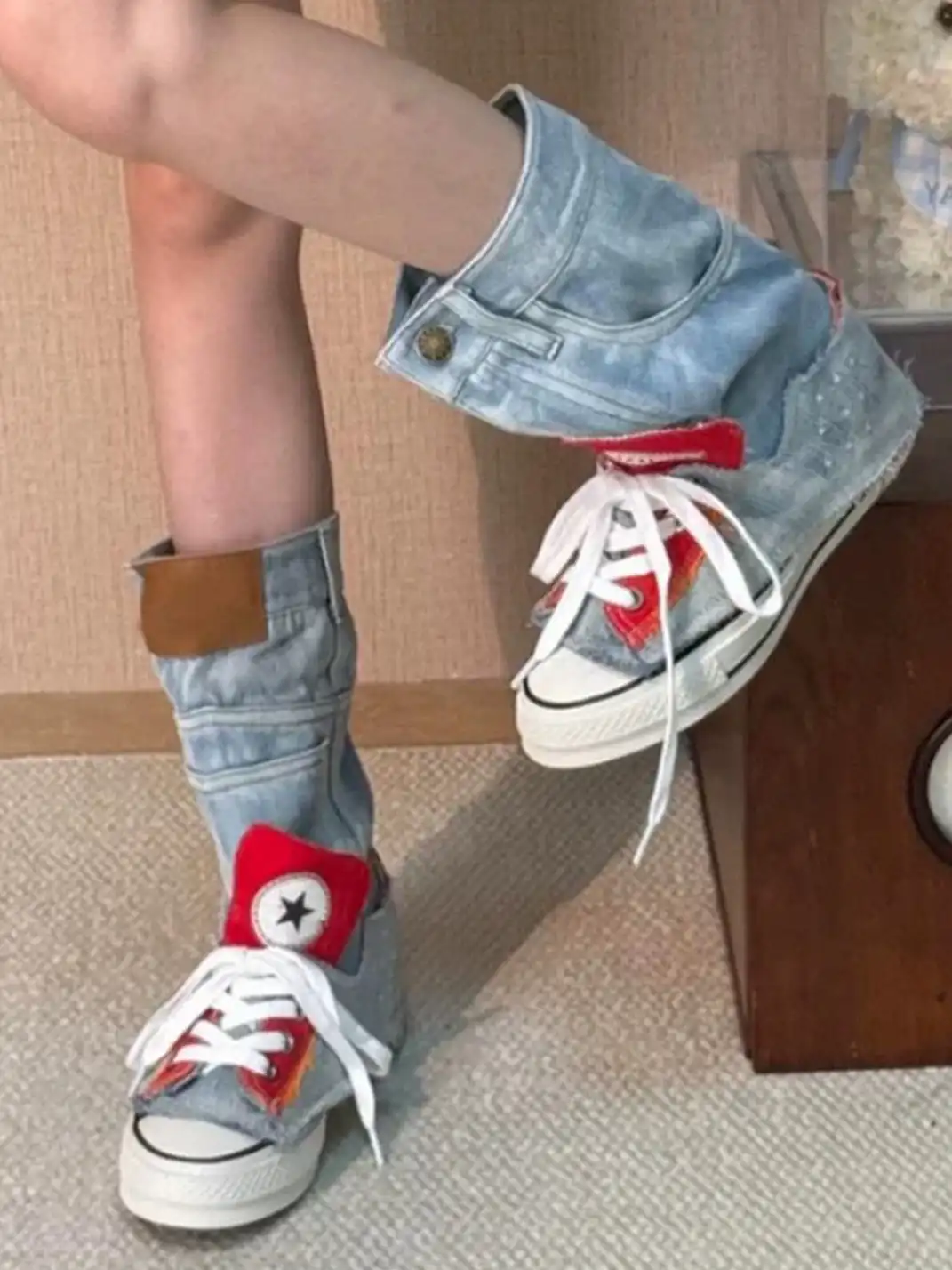 Jpoetry | High-Top Denim Canvas Shoes