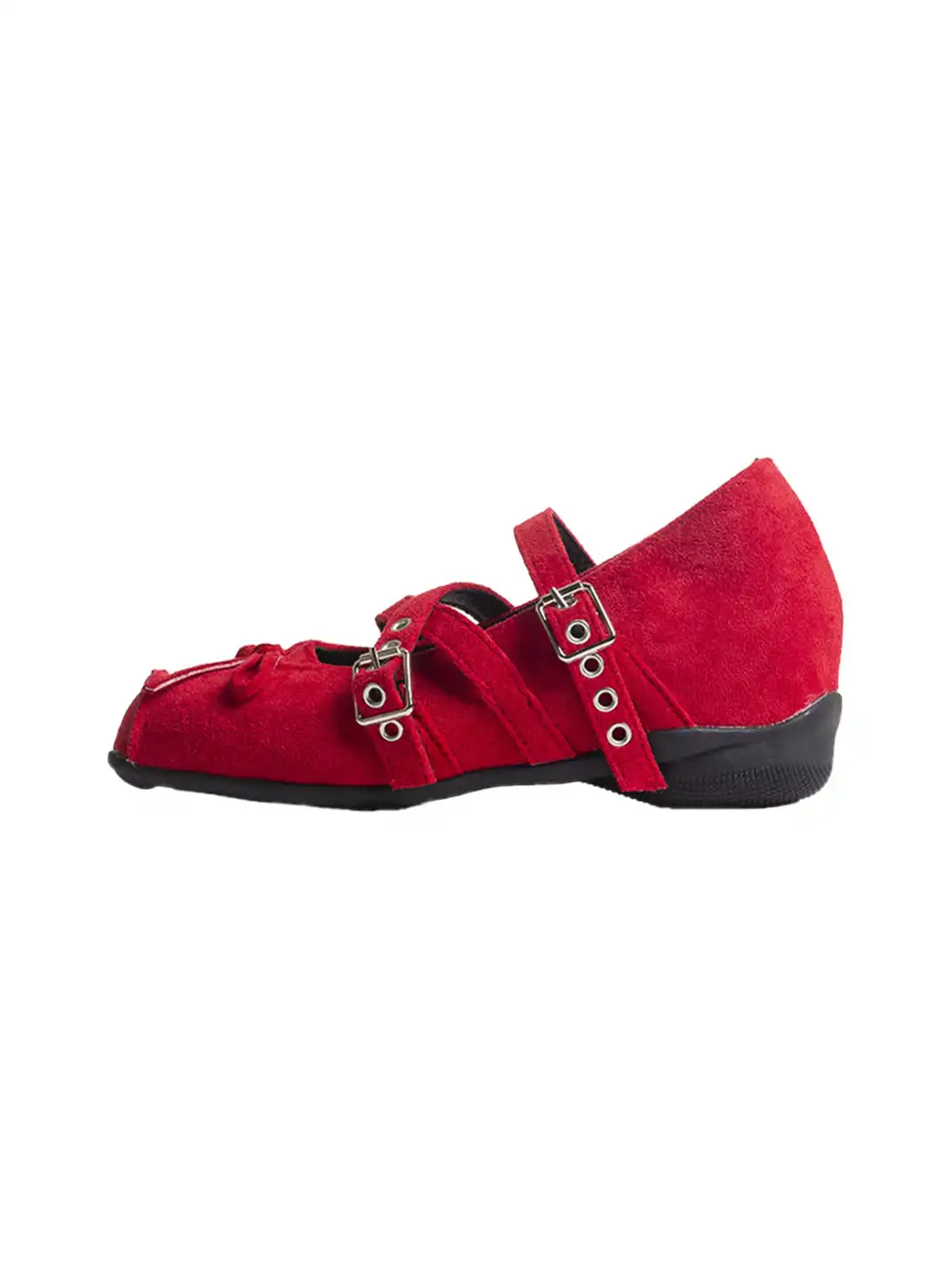 Jpoetry | Genuine Leather Square Toe Bow Mary Jane Shoes