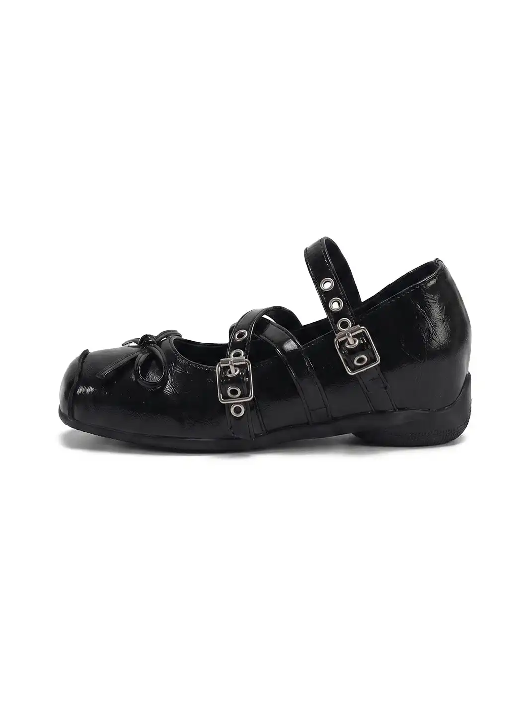 Jpoetry | Genuine Leather Square Toe Bow Mary Jane Shoes