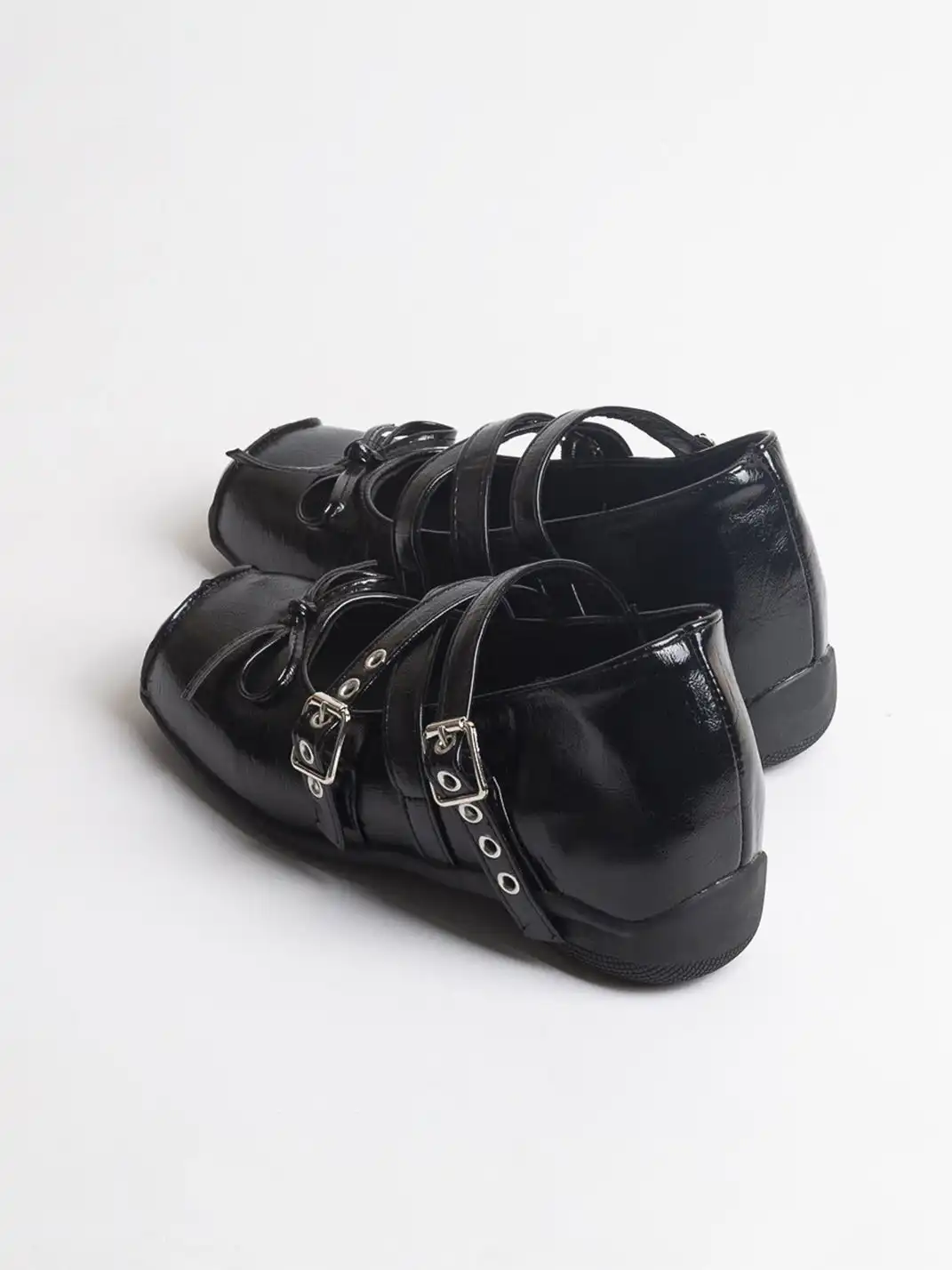 Jpoetry | Genuine Leather Square Toe Bow Mary Jane Shoes