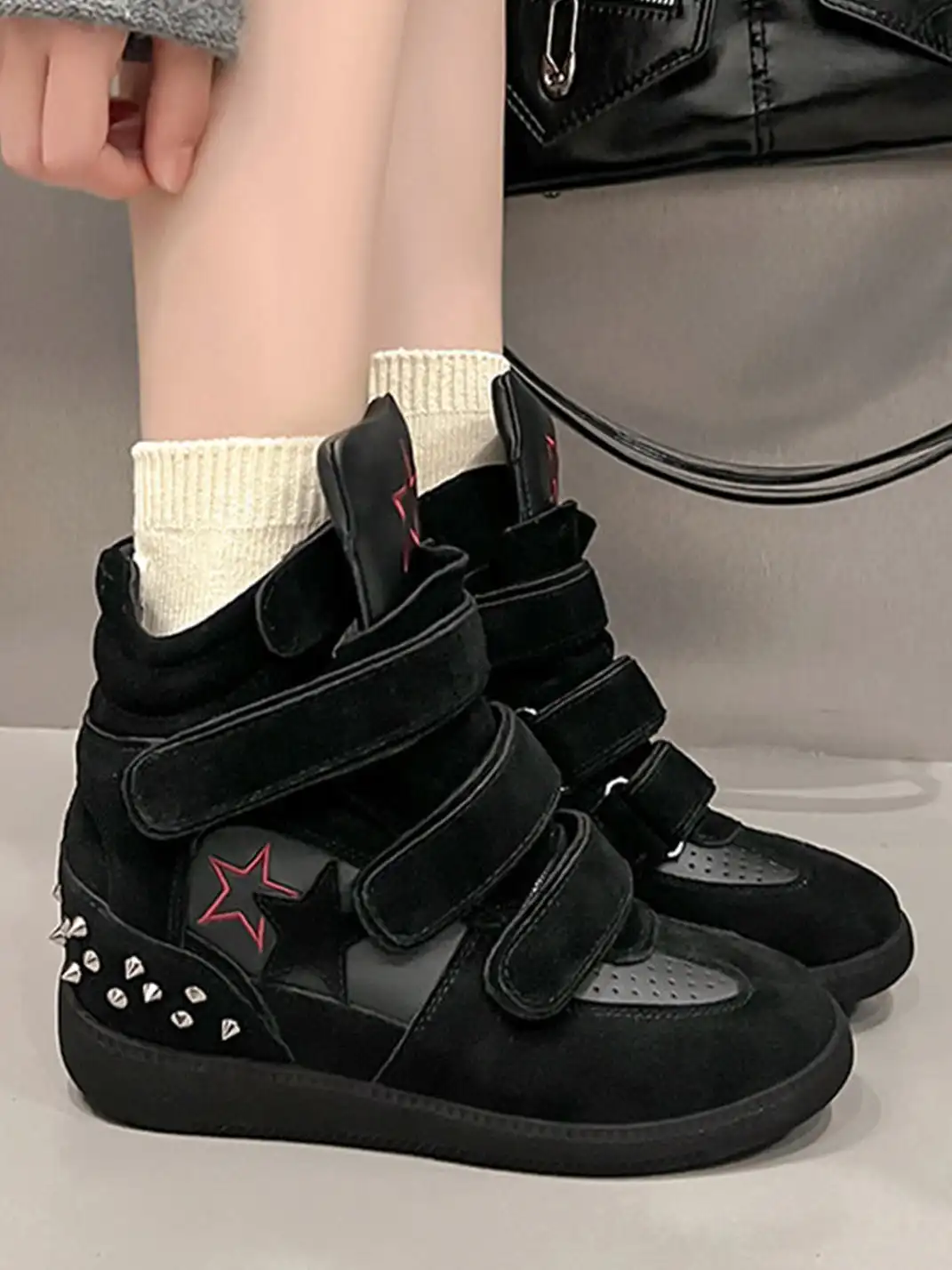 Jpoetry | Genuine Leather Vintage Star High-Top Shoes