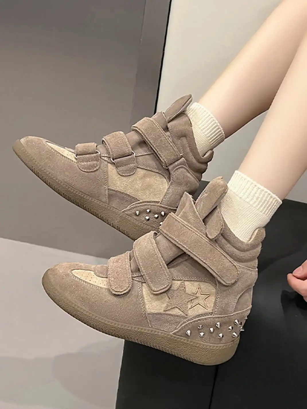Jpoetry | Genuine Leather Vintage Star High-Top Shoes