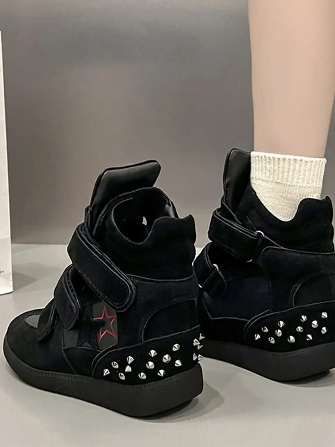 Jpoetry | Genuine Leather Vintage Star High-Top Shoes