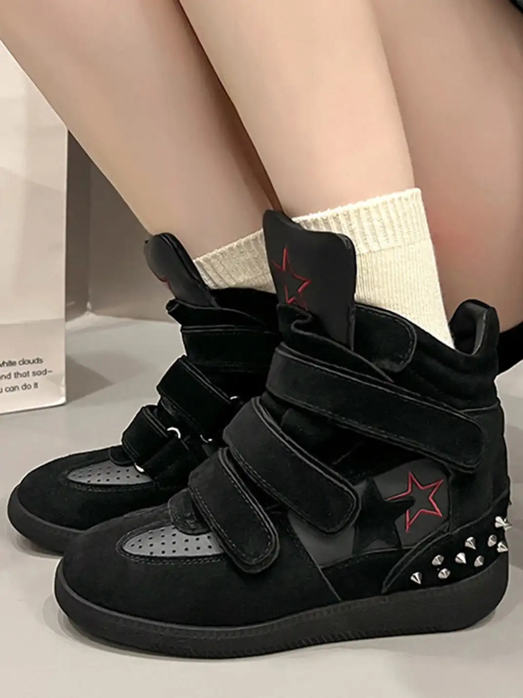 Jpoetry | Genuine Leather Vintage Star High-Top Shoes