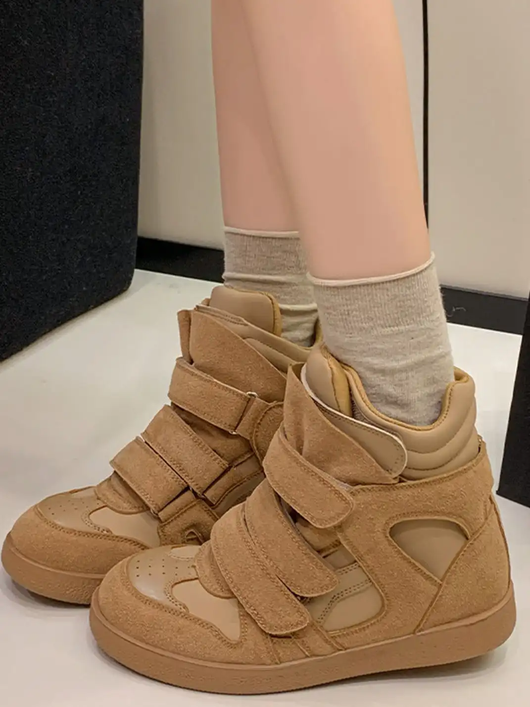 Jpoetry | Color-Block Hook-and-Loop High-Top Sneakers