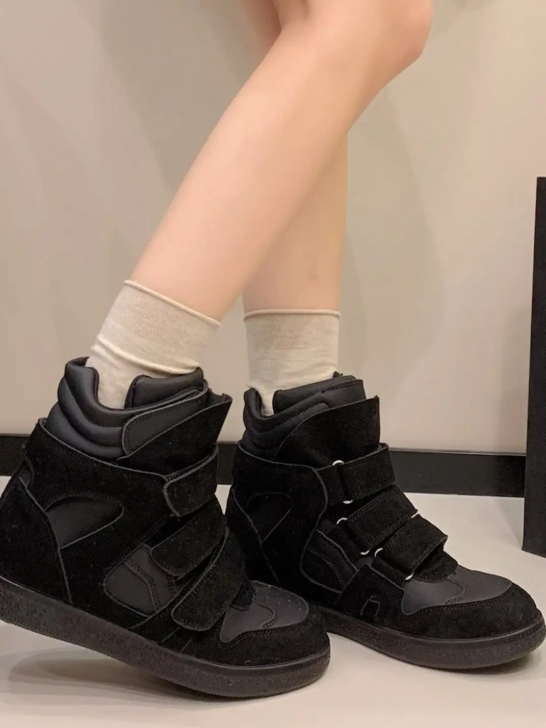 Jpoetry | Color-Block Hook-and-Loop High-Top Sneakers