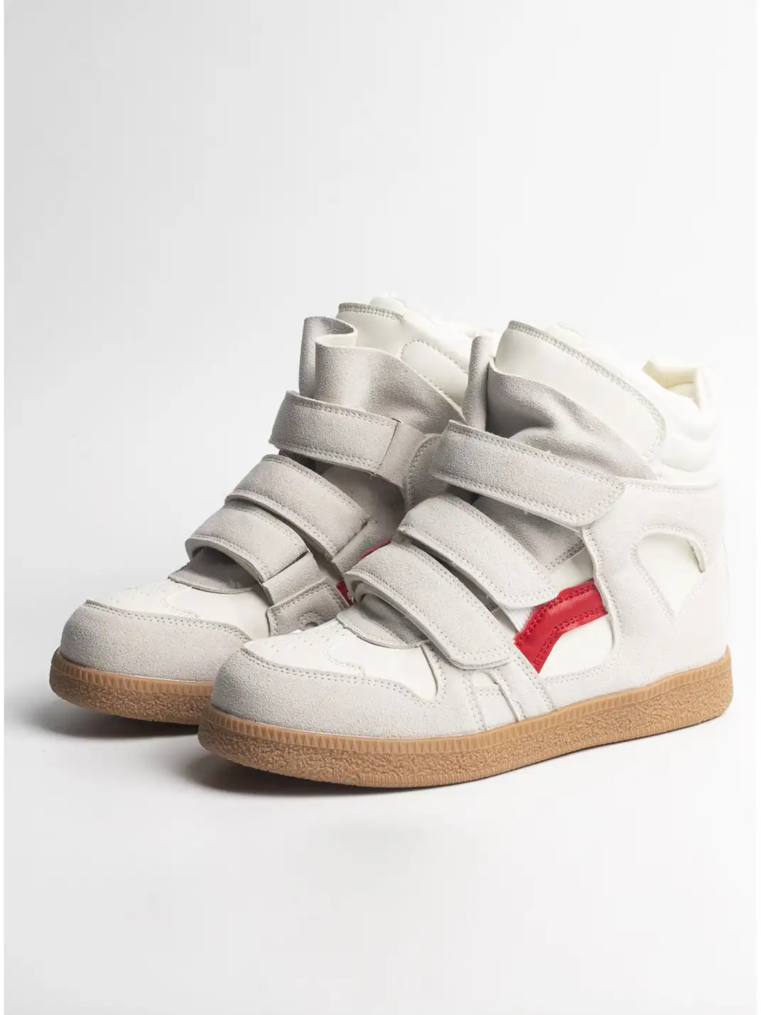 Jpoetry | Color-Block Hook-and-Loop High-Top Sneakers