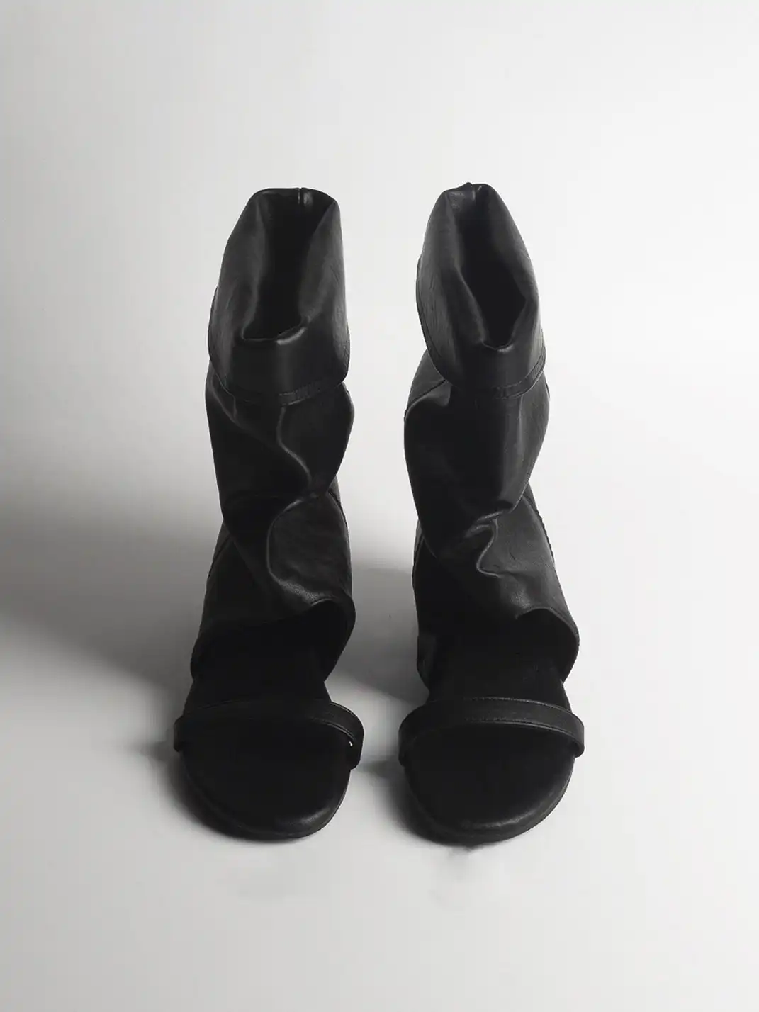 Jpoetry | Flat Peep-Toe Sandal Boots