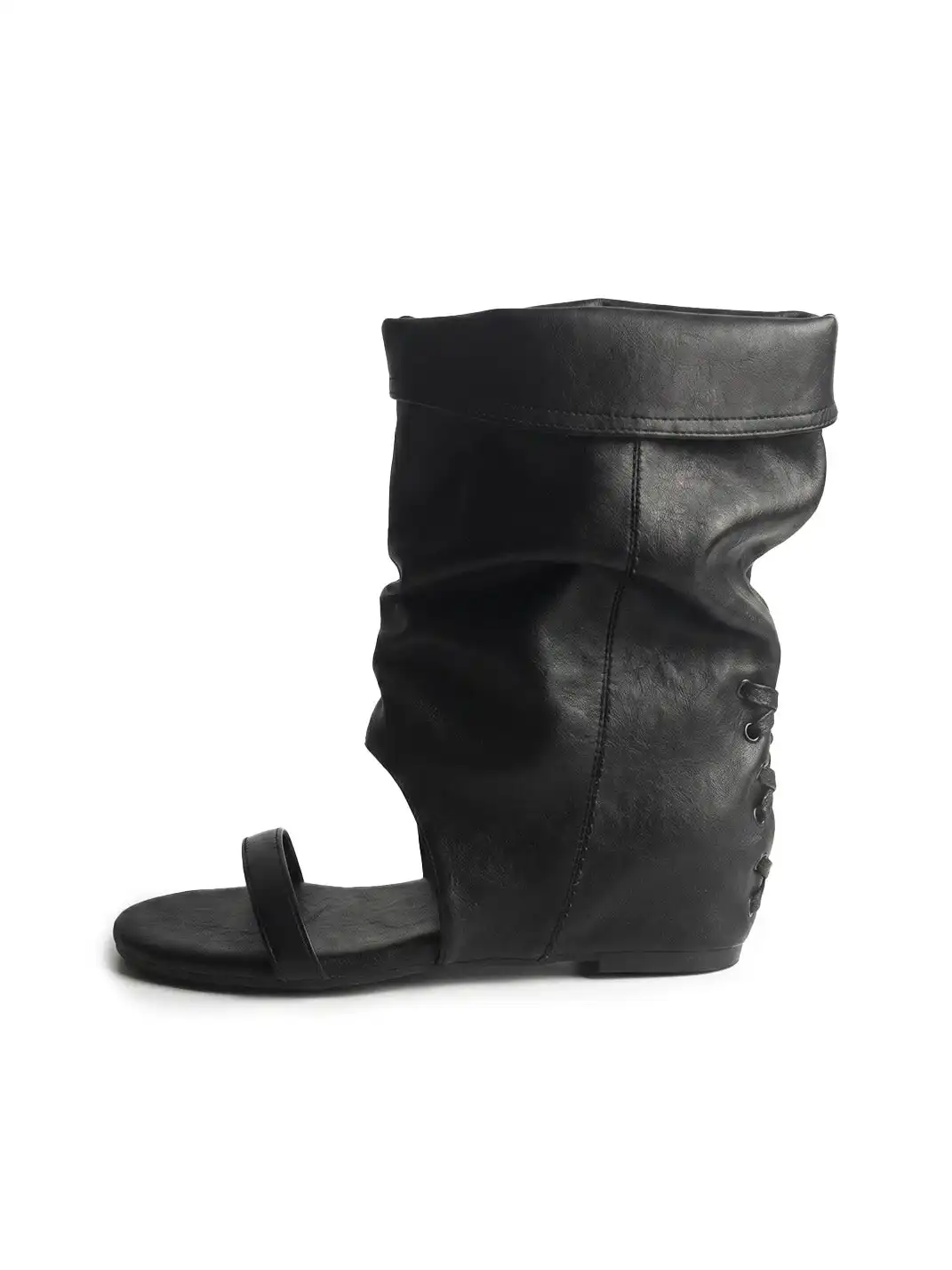 Jpoetry | Flat Peep-Toe Sandal Boots