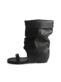 Jpoetry | Flat Peep-Toe Sandal Boots