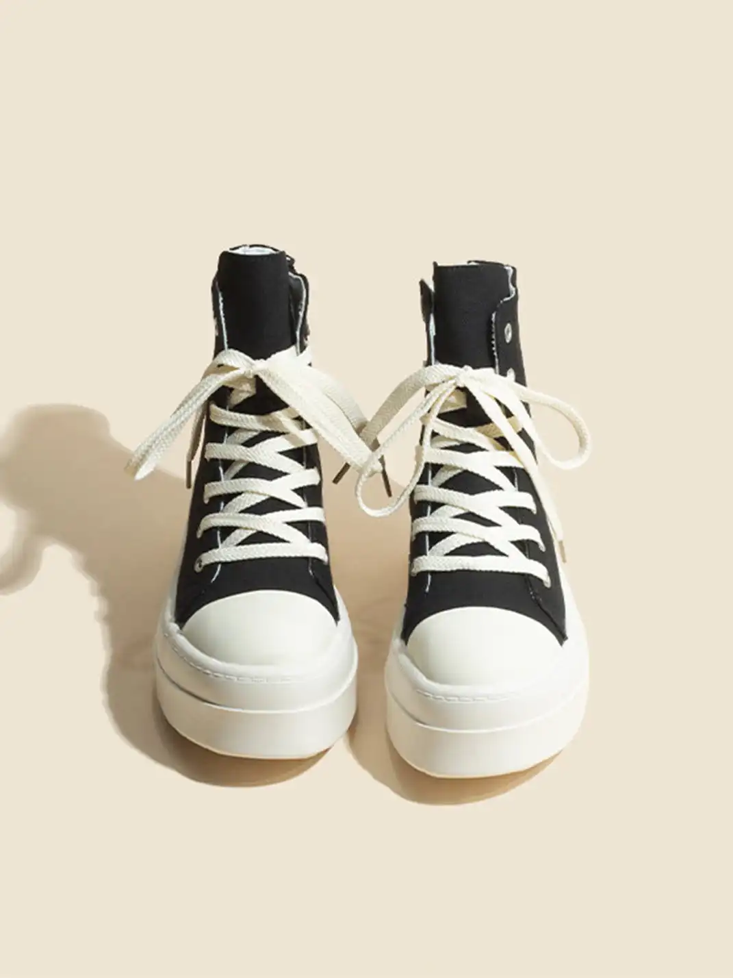 Jpoetry | Black High Platform Canvas Shoes