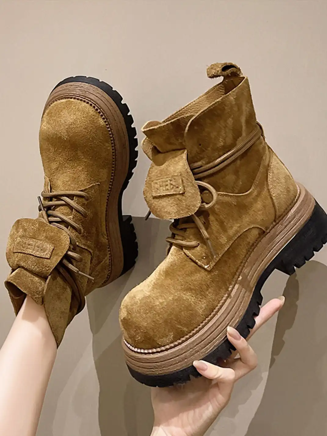 Jpoetry | Genuine Leather Platform Martin Boots