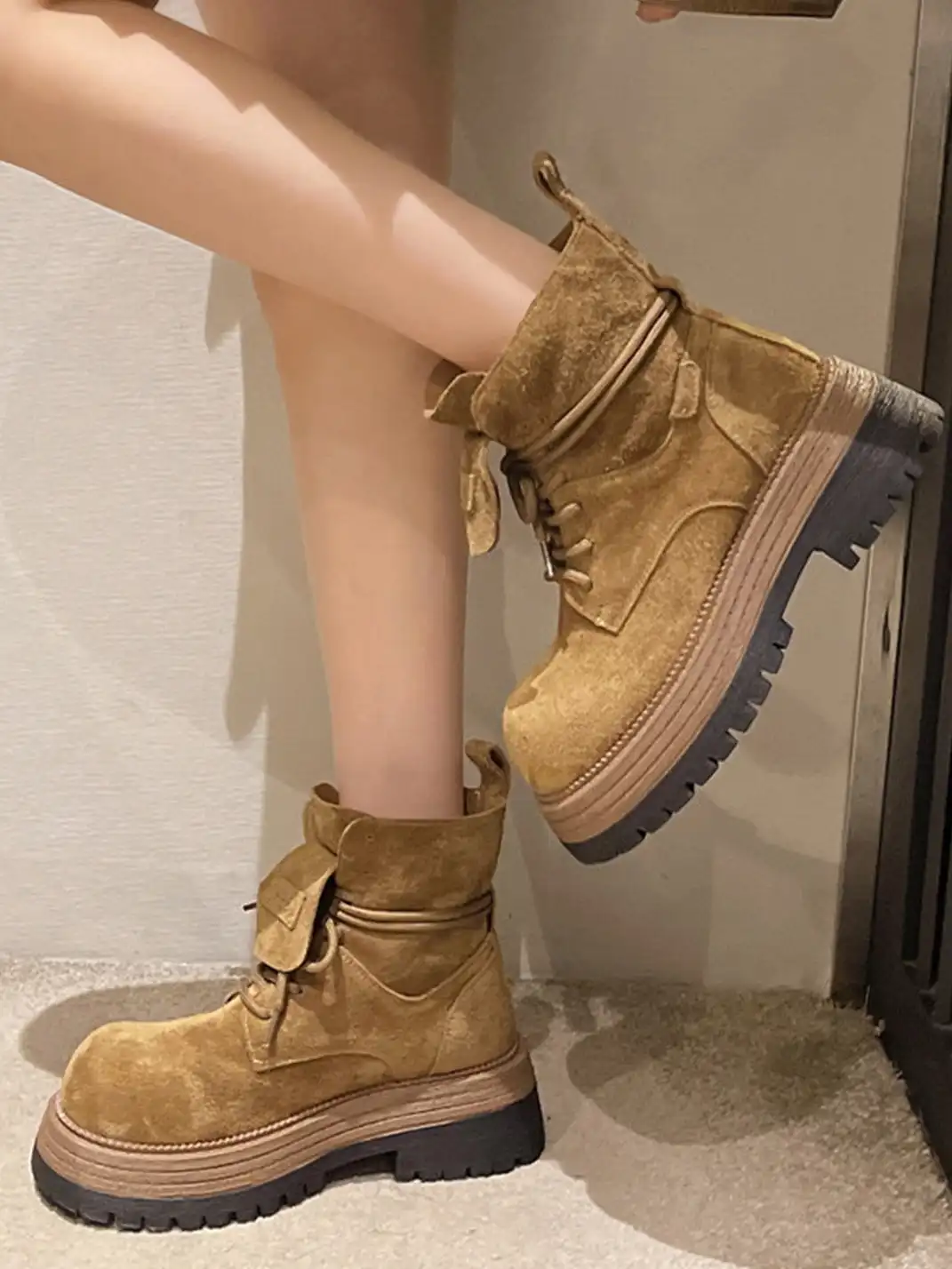 Jpoetry | Genuine Leather Platform Martin Boots